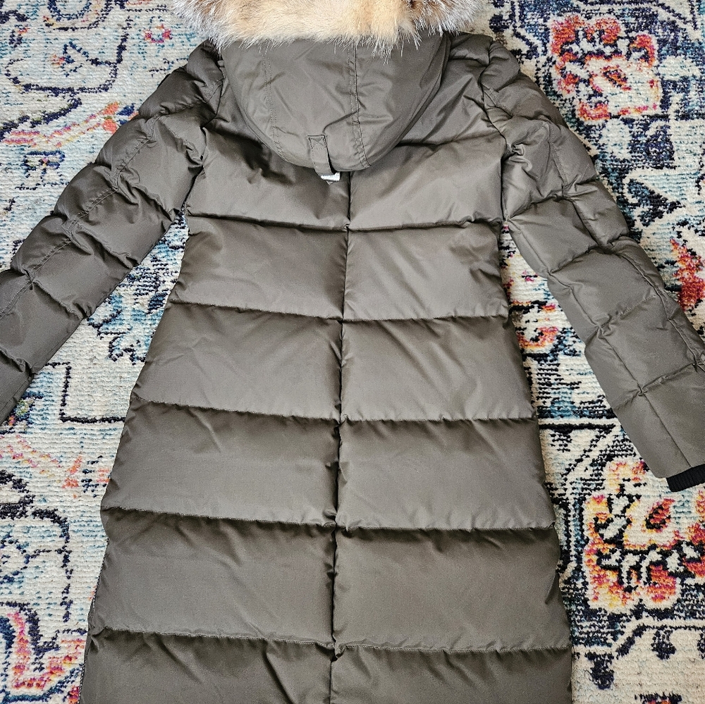 Pajar Canada Jayde Women's Long Down Puffer Faux Fur Hooded Coat Size S Green - Picture 11 of 16